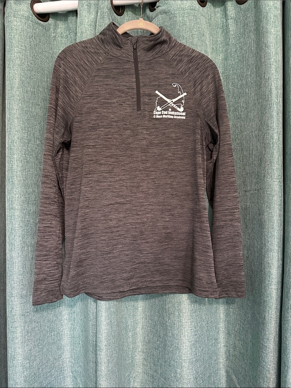 Charles River Apparel Heather Gray Quarter-Zip with White Cape Cod Crew Logo